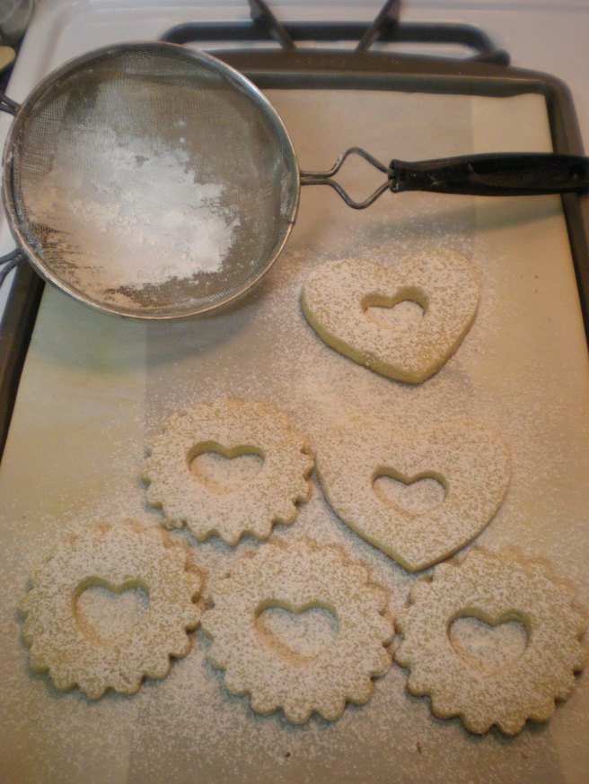 Valentine's Day Cookies - Dusted with Powdered Sugar