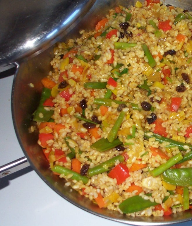 Vegetable Biryani and Roasted Spiced Potatoes