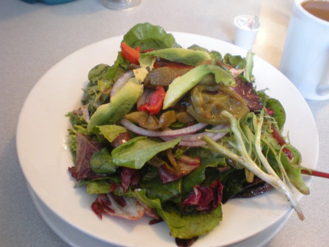 Lunch at Harry's Roadhouse in Santa Fe, NM - Mixed Greens with Roasted Pepper Salad