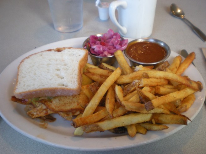 Lunch at Harry's Roadhouse in Santa Fe, NM - Turkey Sandwich with Fries