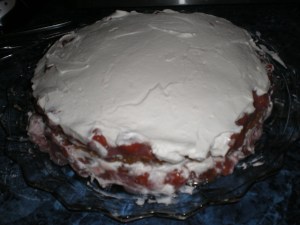 Black Forest Torte (Schwarzwaelder Kirschtorte) - Layers of Cherry/Whipped Cream Filling