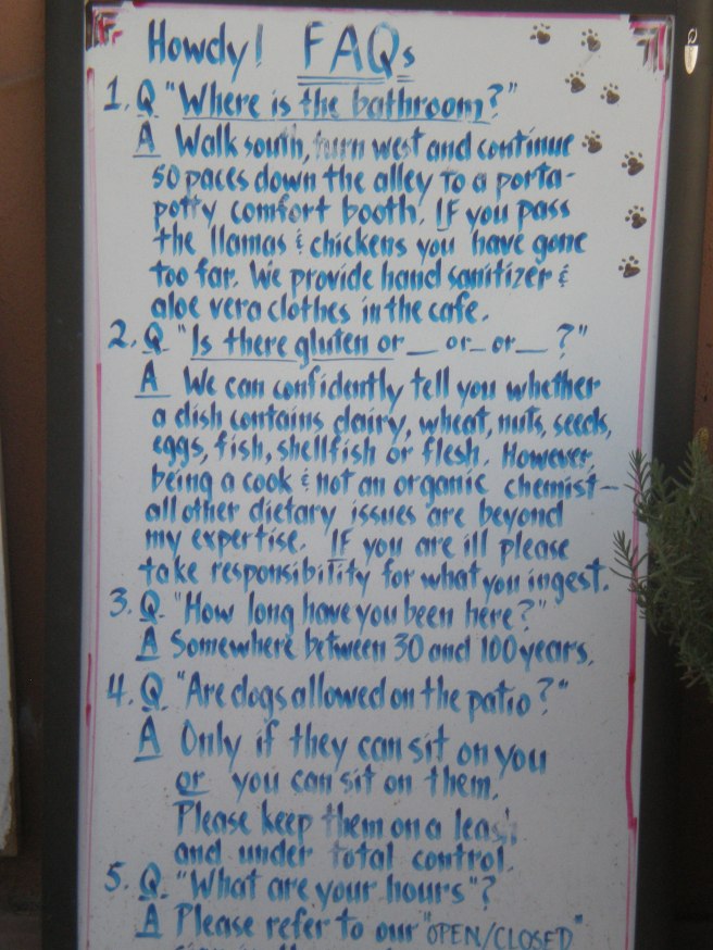 Madrid, NM: A Ghost Town Reborn -- Sign Outside the No Pity Cafe
