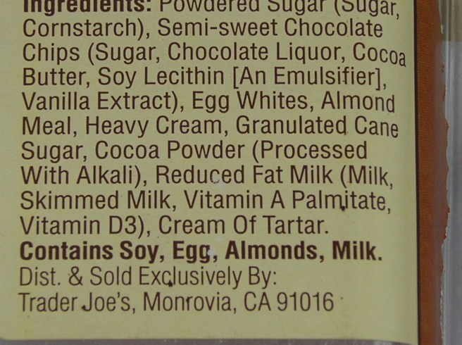 Trader Joe says Bonjour to Macarons - Ingredients