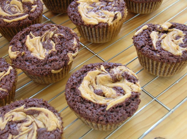 Chocolate Peanut Butter Fudge Cupcakes - Gluten Free