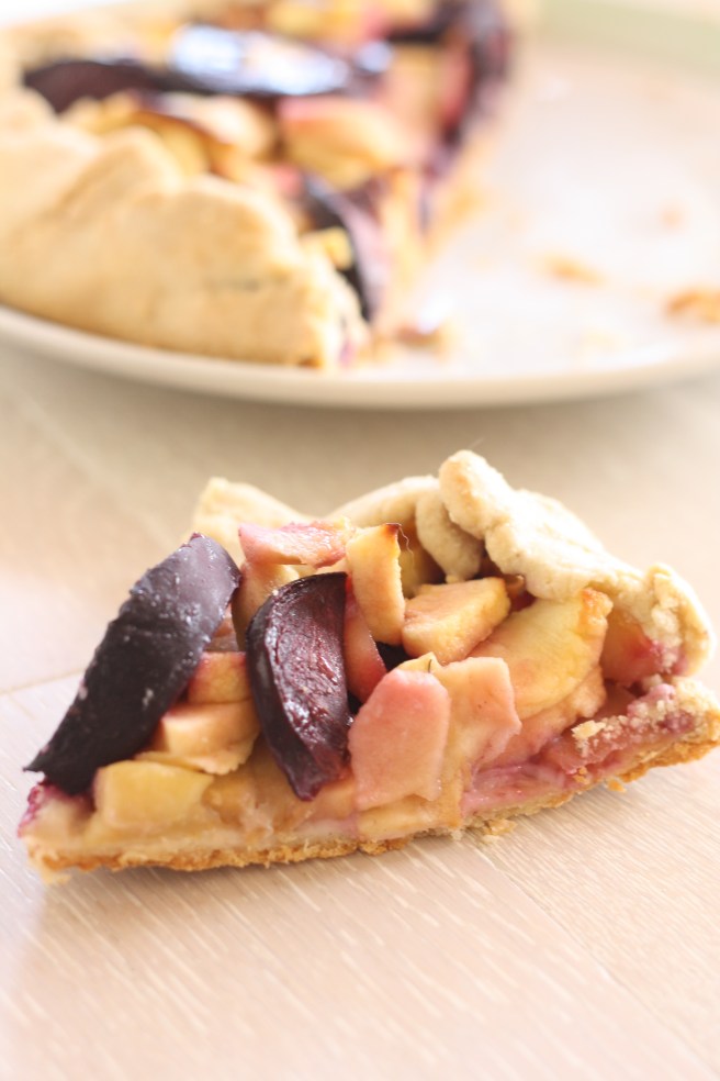 Apple-Plum Galette, copyright 2012, gfcelebration.com, All rights reserved. Apple-Plum Galette - A gluten free alternative