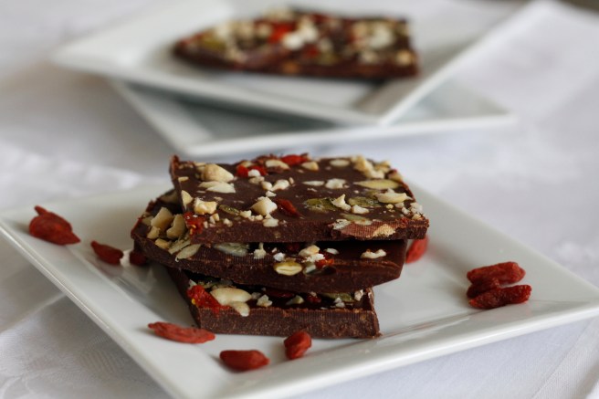 Red and Green Chocolate Bark, copyright 2015, gfcelebration.com, All rights reserved