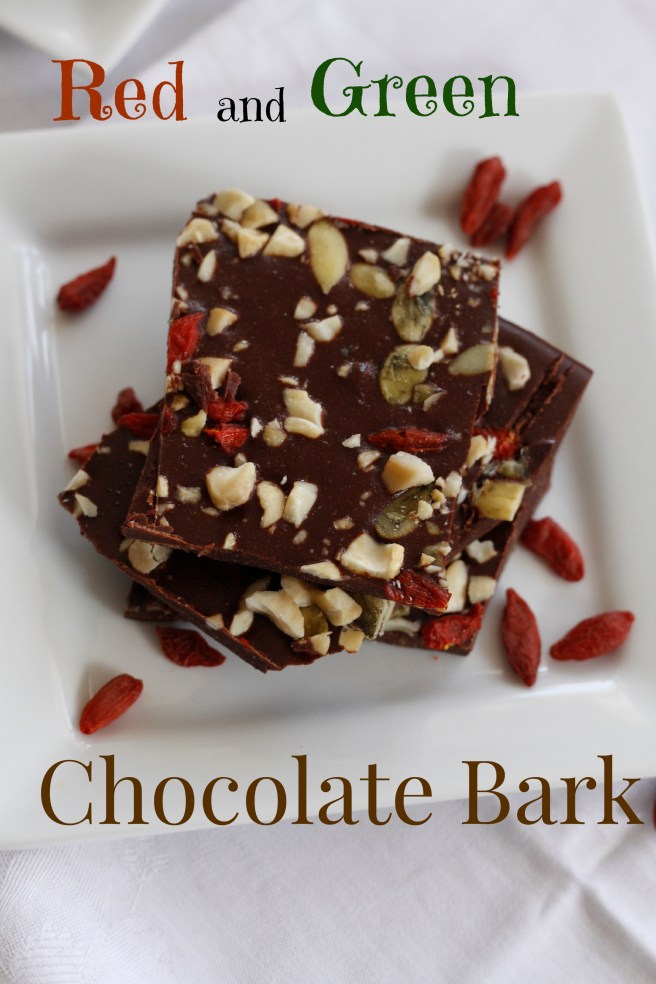 Red and Green Chocolate Bark, copyright 2015, gfcelebration.com, All rights reserved